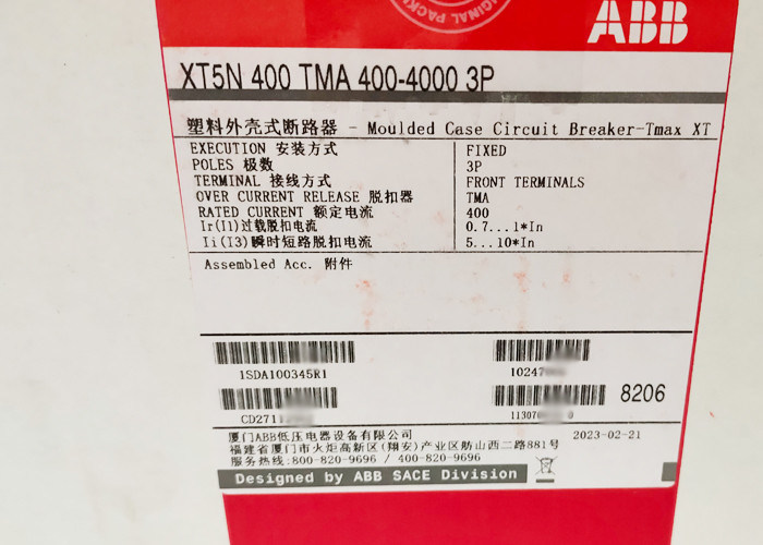 XT5N 400 TMA 400-4000 φορμαρισμένοι διακόπτες TMAX XT περίπτωσης 3p Φ Φ 1SDA100345R1