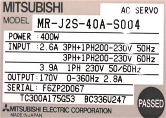 Της Mitsubishi Electric 400W ΣΕΡΒΟ Drive 170V 2.8A εναλλασσόμενου ρεύματος ενισχυτών κ.-j2s-40a-S004 βιομηχανικό ΝΈΟ