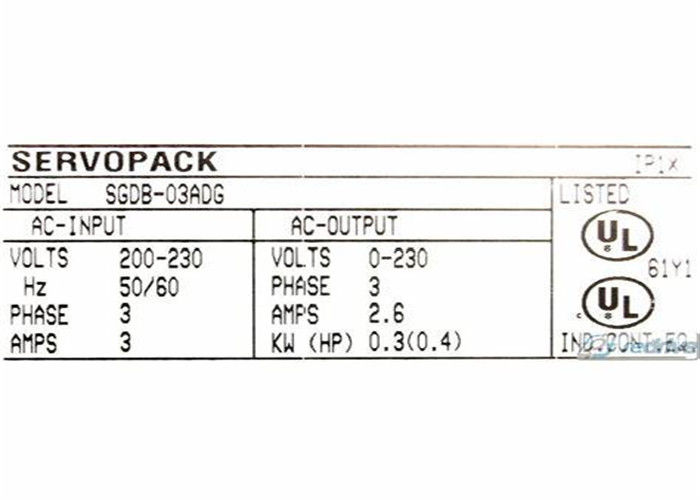 Η Yaskawa SGDB-03ADG Sigma Servo Drives είναι ολοκαίνουργια, αρχική σε κουτί.