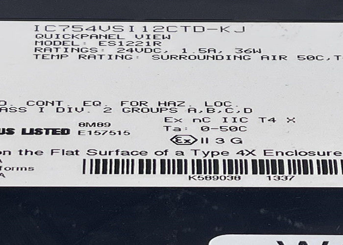 GE IC754VSI12CTD-KJ μια 12 ιντσών μεσαία χρωματική οθόνη TFT Touch QuickPanel που κατασκευάστηκε