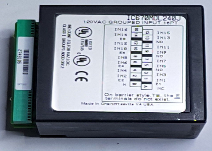 Το IC670MDL240 είναι μια 16 σημειακή διακριτή μονάδα εισόδου από τη σειρά ελέγχου πεδίου της GE Fanuc