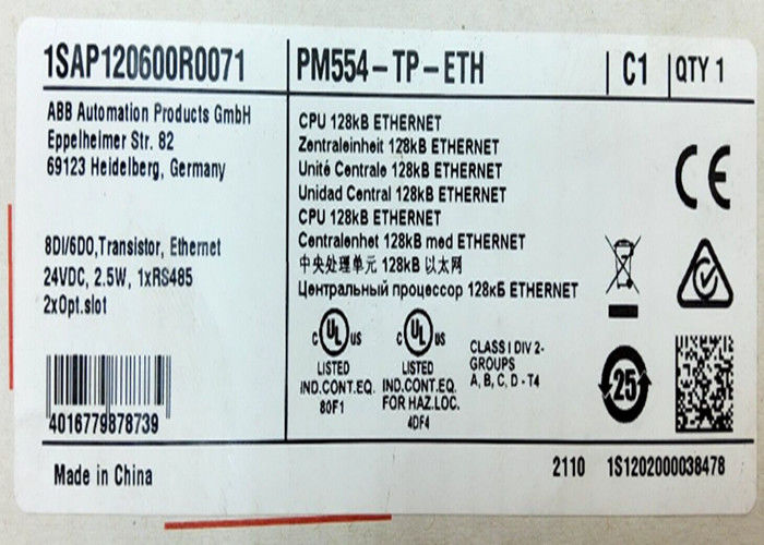 ΑΜΒ PM554-TP-ETH 1SAP120600R0071 AC500 Prog. Λογικός ελεγκτής 128kB 8DI/6DO-T ETH 24VDC